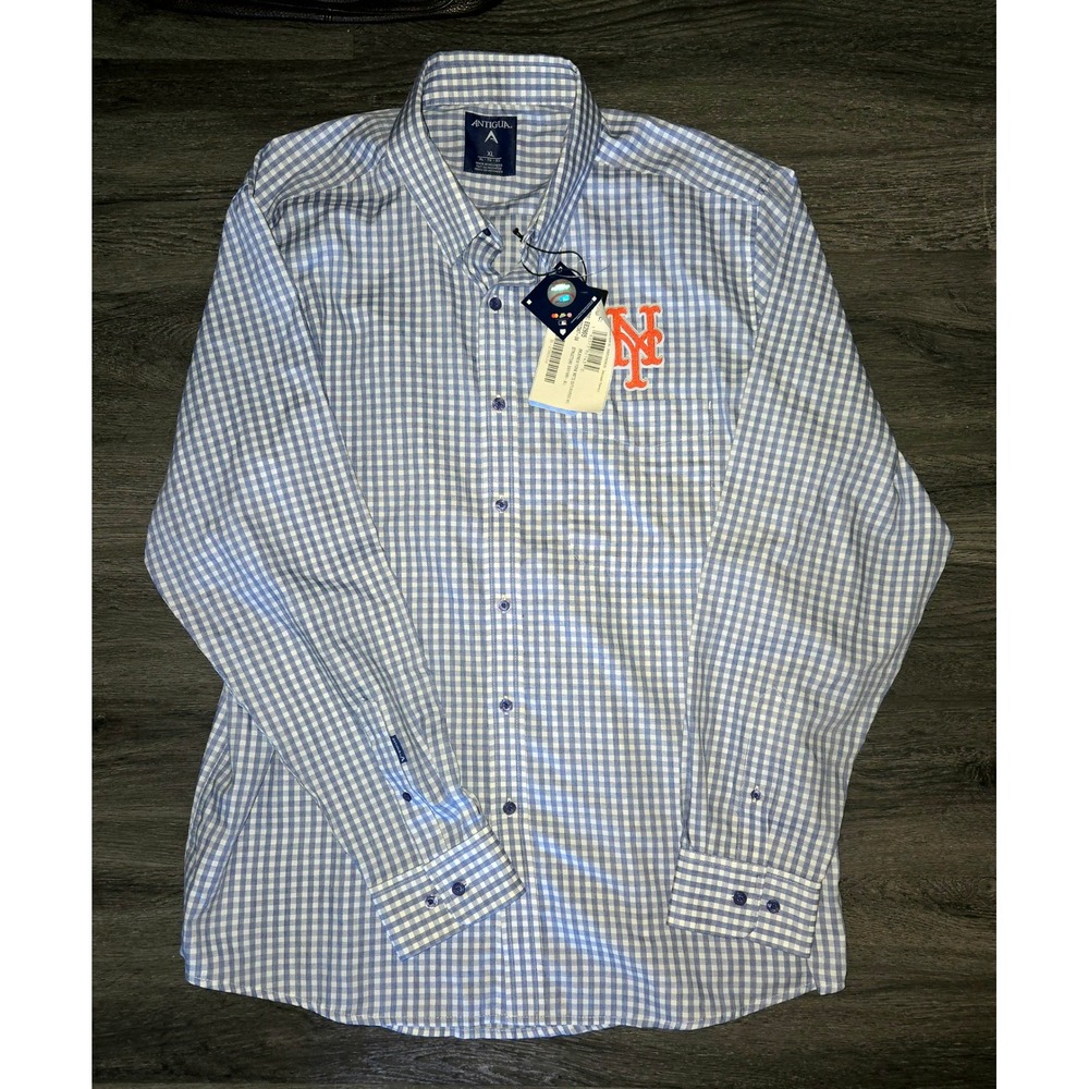 Antigua‎ Men's New York Mets Dress Shirt – Blue & White – Size XL – NWT